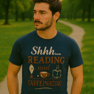 Shhh.. Reading & Caffeinating T-Shirt