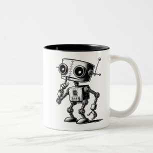 Shhh Robot - Shhh.. Ich arbeite. Zweifarbige Tasse