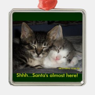 Shhh… Sankt fast hier! Silbernes Ornament