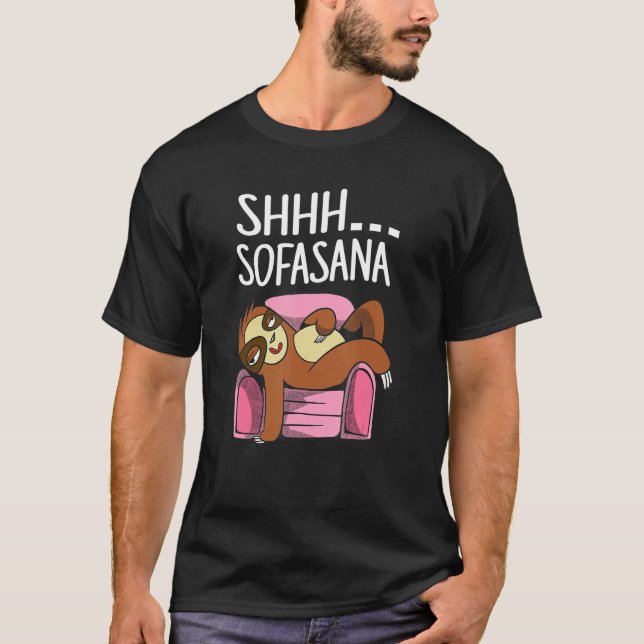 Shhh  Savasana Sloth Yoga T-Shirt (Vorderseite)