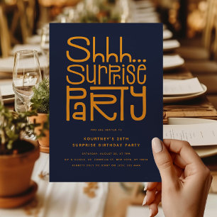 Shhh Überraschung Party Moderne Geburtstag Einladung