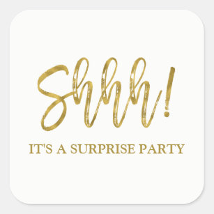 Shhh! Überraschungs-Geburtstags-Party-Geburtstag Quadratischer Aufkleber