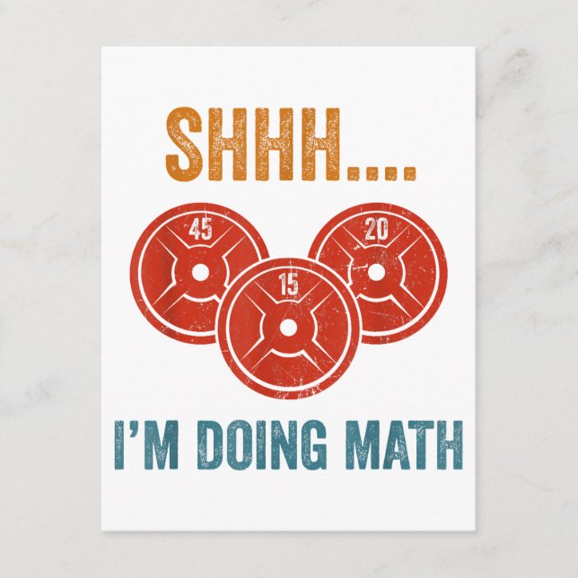 Shhhh ich tue Mathe Weight Lifting Gymer Gym Dea Begleitkarte (Vorderseite)