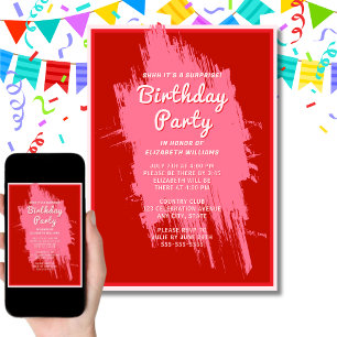 Shhhhh Überraschung Geburtstagsparty Preppy Pink G Einladung