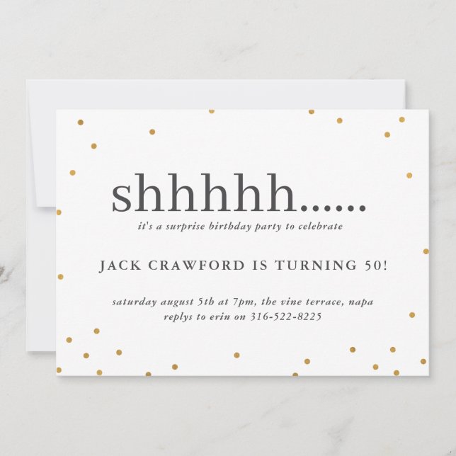 Shhhhh, Überraschungsgeburtstagsfeier (Vorderseite)