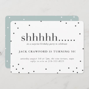 Shhhhh, Überraschungsgeburtstagsfeier Einladung