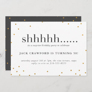 Shhhhh, Überraschungsgeburtstagsfeier Einladung
