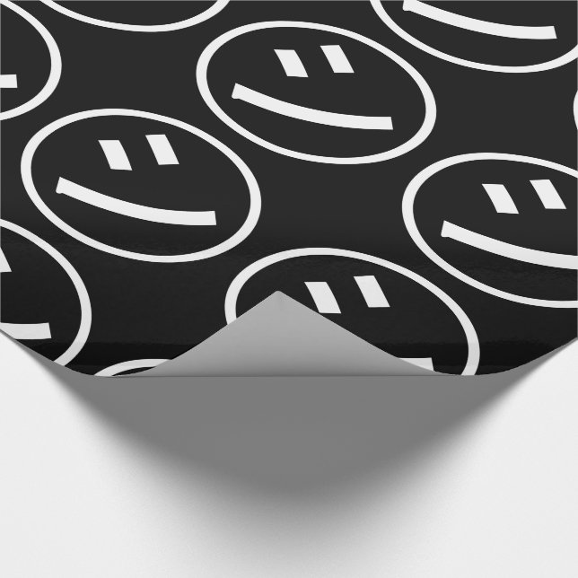 ㋛ Shi Kana Katakana Smiling Emoji / Emoticon Geschenkpapier (Ecke)