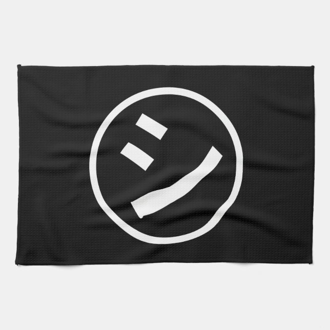 ㋛ Shi Kana Katakana Smiling Emoji / Emoticon Geschirrtuch (Horizontal)