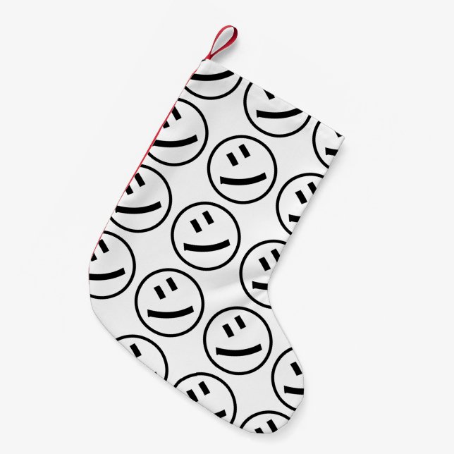 ㋛ Shi Kana Katakana Smiling Emoji / Emoticon Kleiner Weihnachtsstrumpf (Vorderansicht (hängend))