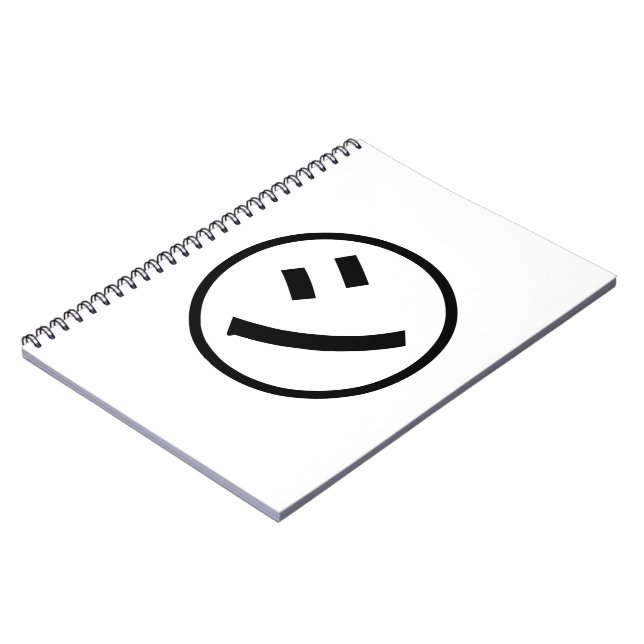 ㋛ Shi Kana Katakana Smiling Emoji / Emoticon Notizblock (Linke Seite)