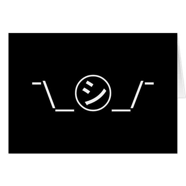 Shi Kana Shrug Emoticon Ø\_ ㋛_/ Japanisch Kaomoji (Vorderseite (Horizontal))