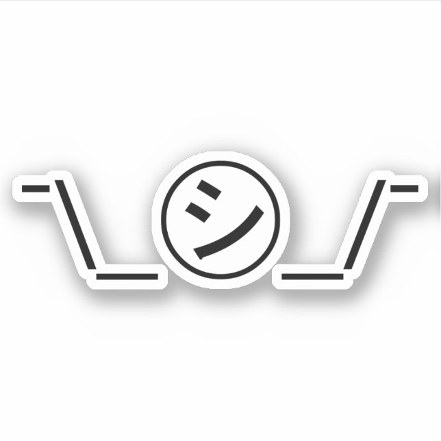 Shi Kana Shrug Emoticon Ø\_ ㋛_/ Japanisch Kaomoji Aufkleber (Vorderseite)