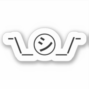 Shi Kana Shrug Emoticon Ø\_ ㋛_/ Japanisch Kaomoji  Aufkleber