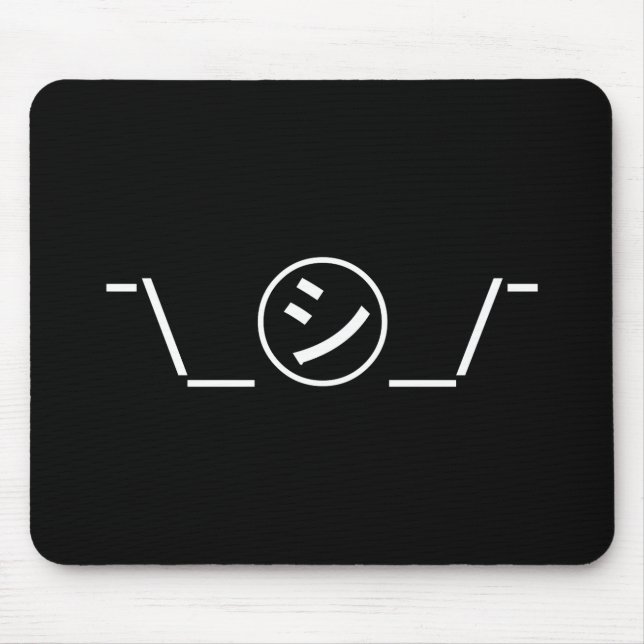 Shi Kana Shrug Emoticon Ø\_ ㋛_/ Japanisch Kaomoji Mousepad (Vorne)
