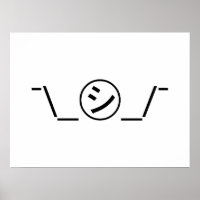 Shi Kana Shrug Emoticon Ø\_ ㋛_/ Japanisch Kaomoji