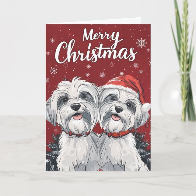 Shi Tzu Merry Christmas Personalisiert Feiertagskarte (Vorderseite)