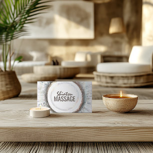 Shiatsu Massage japanischer Stil schimmernder Krei Visitenkarte