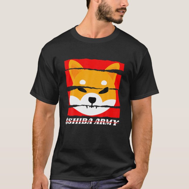 $SHIB ARMY to the Moon Shiba Inu Coin Cryptocurry T-Shirt (Vorderseite)
