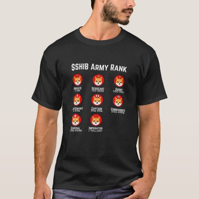Shib Inu Army Ranks Token Crypto, Shib Inu Hodler T-Shirt (Vorderseite)