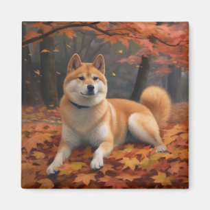 Shib Inu im Herbst Leaves Fall Inspiriert Magnet