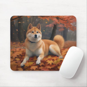 Shib Inu im Herbst Leaves Fall Inspiriert Mousepad