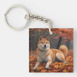 Shib Inu im Herbst Leaves Fall Inspiriert Schlüsselanhänger