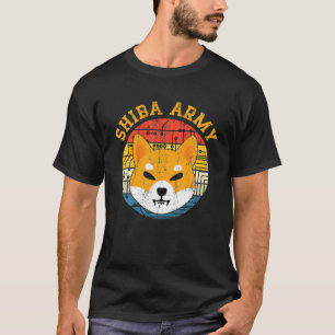 Shiba Army Inu Meme Coin Retro Vintage Krypto Währ T-Shirt