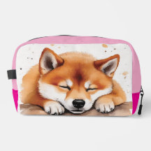 Shiba bekommt schlampige Tricolor-Toilettentasche