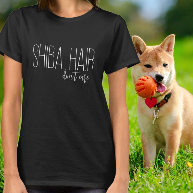 Shiba Hair kümmert Hund nicht lange T-Shirt (Von Creator hochgeladen)