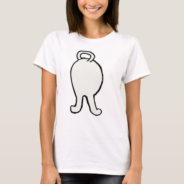 Shiba Hintern Creme T-Shirt (Vorderseite)