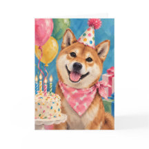 Shiba-Hund-Geburtstagskarte für Hunde-Liebhaber