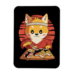 Shiba Hund mit Sushi Yummy Food Gift Magnet