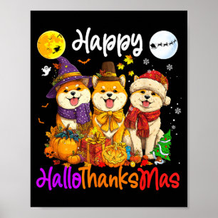 Shiba Hund Weihnachten Erntedankfest Frohes Hallow Poster