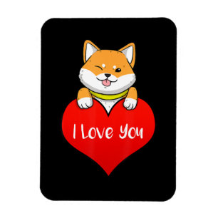Shiba Hundeherz I Liebe Sie Dekoration Magnet