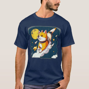 Shiba in den Weltraum fliegen mit einer Rakete10 T-Shirt