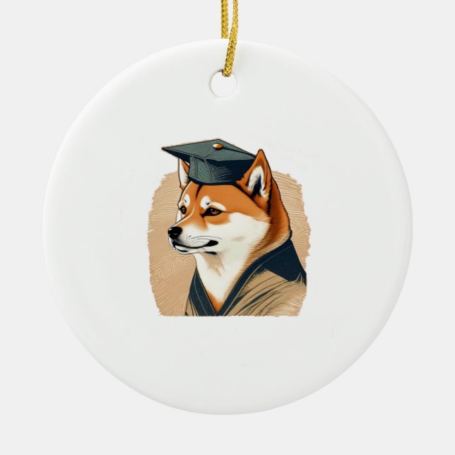 Shiba-Inu-Absolvent  Keramik Ornament (Vorne)
