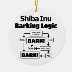 Shiba Inu Abstreifenlogik Keramik Ornament