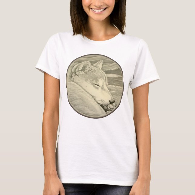 Shiba Inu Art Shirt Lady's Shirt Dog Art Shirts (Vorderseite)