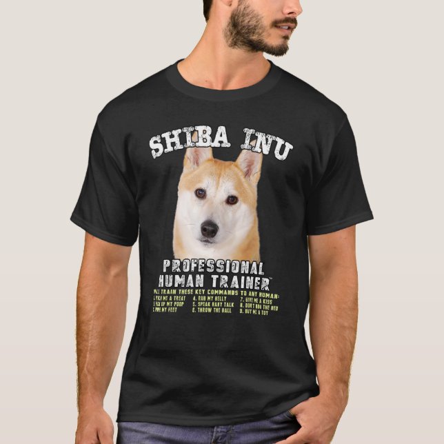 Shiba Inu Beruflich Human Trainer T-Shirt (Vorderseite)