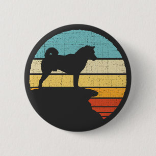 Shiba Inu Besitzer Retro Vintage 60er 70er Hunde L Button