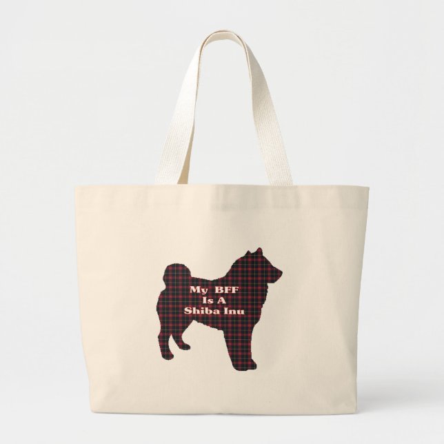 Shiba Inu BESTE FREUNDIN Tote Bag Jumbo Stoffbeutel (Vorne)