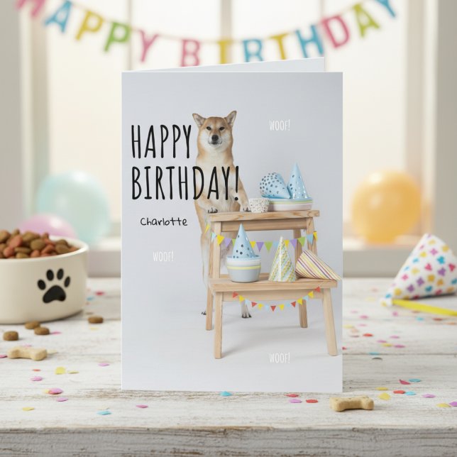 Shiba Inu Birthday Entleash den Schwanz Wagging Karte (Shiba Inu Birthday Unleash the Tail-Wagging Card)