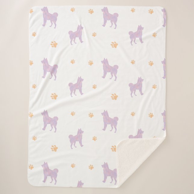 Shiba Inu Blanket – Minimal Lavender Gift  Sherpadecke (Vorderseite)