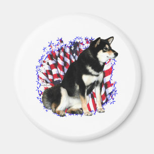 Shiba Inu (blk) Patriot Magnet