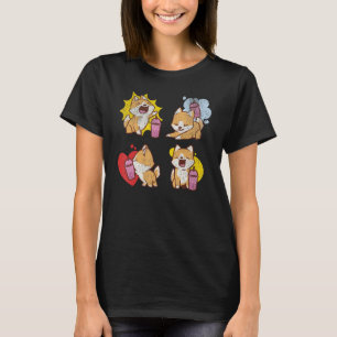 Shiba Inu Bubble Boba Tee Lover Herz Retro Vintag