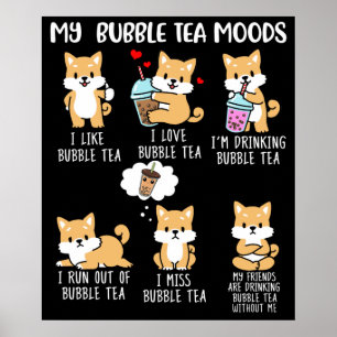 Shiba Inu Bubble Tea Women Boba Tea Dog Bubble Tee Poster