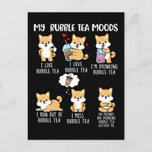 Shiba Inu Bubble Tea Women Boba Tea Dog Bubble Tee Postkarte