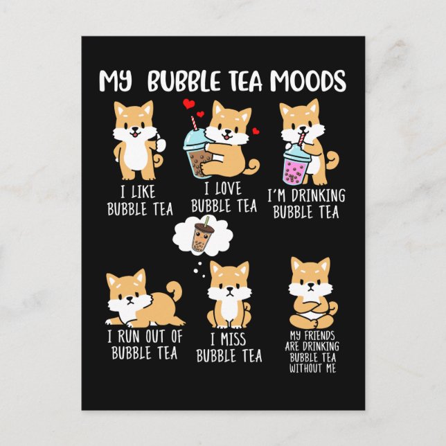 Shiba Inu Bubble Tea Women Boba Tea Dog Bubble Tee Postkarte (Vorderseite)