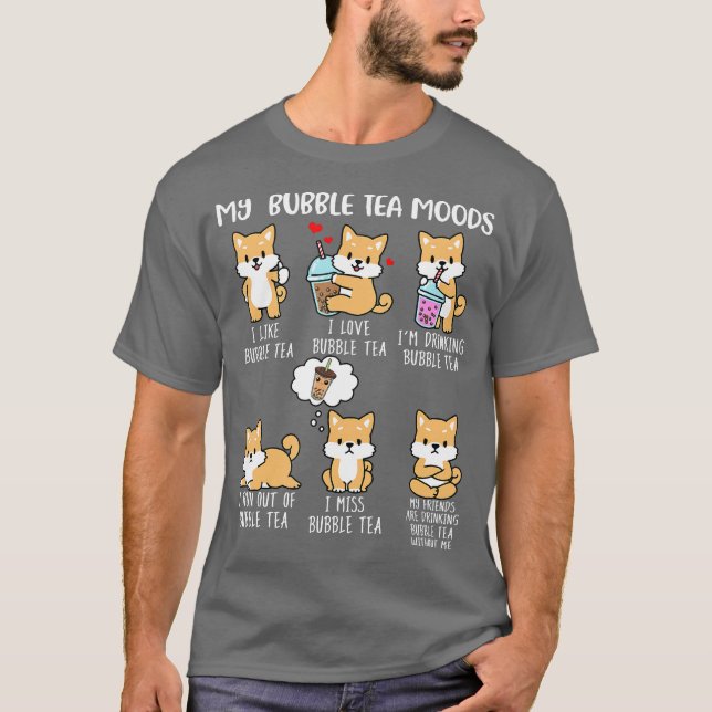 Shiba Inu Bubble Tee Shirt Boba Tea Dog (Vorderseite)